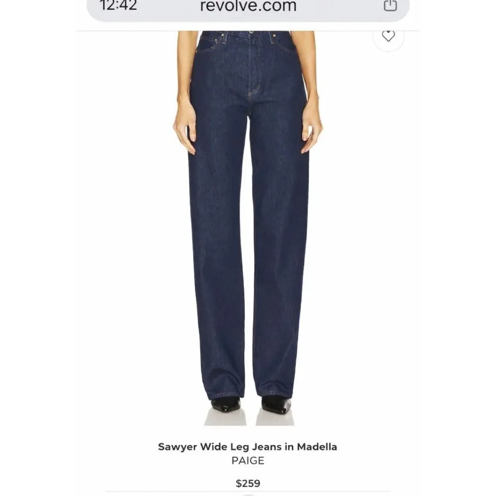 NWT PAIGE Sawyer Wide Leg 100% Cotton Jeans 29